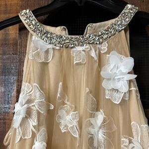 Chic Cream Floral Women's Formal Dress